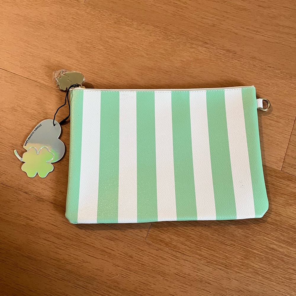 Stoney clover lane SCL mint green stripe vegan leather flat
